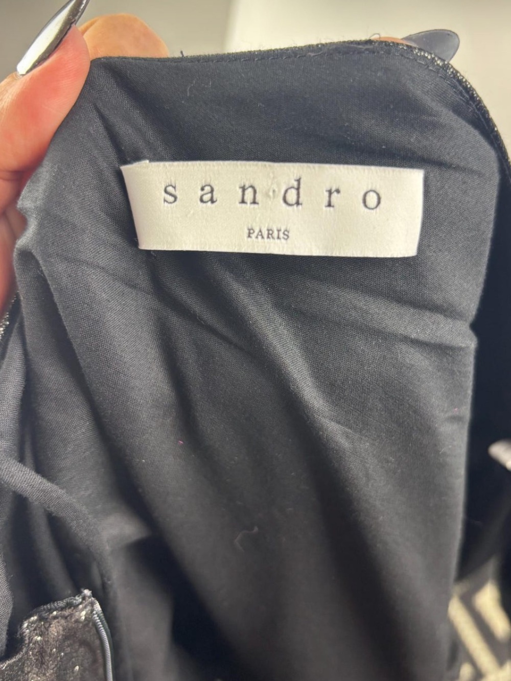 Sandro Black One-Shoulder Ruffle Mini Dress - Picture 3 of 4